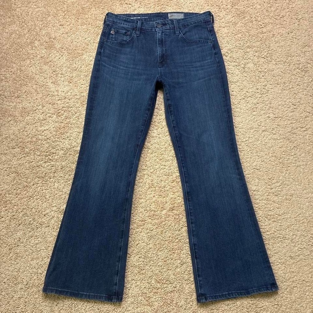 AG Adriano Goldschmied Farrah Boot Crop High Rise Stretch Blue Jeans Size 29